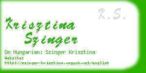 krisztina szinger business card